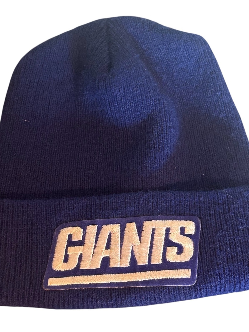 Vintage 90s New York Giants Spellout Beanie Hat Cuffed Knit Rossmor RN 53793 NY